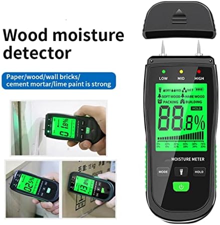 WDBBY Wood Moistur E mjerač Digitalni detektor za digitalni vlak Higrometar Zamjenjiva sonda Tester za zid