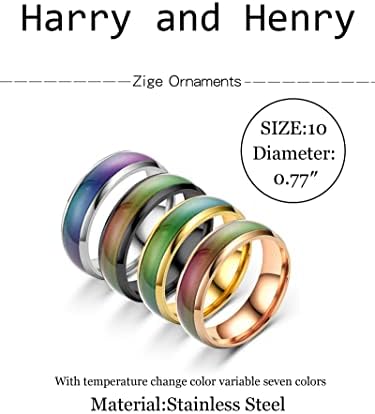4pcs mobinski prstenovi za muškarce nehrđajuća čelika temperatura senzivna boja mijenjaju prstenove emocija bend zvona za žene