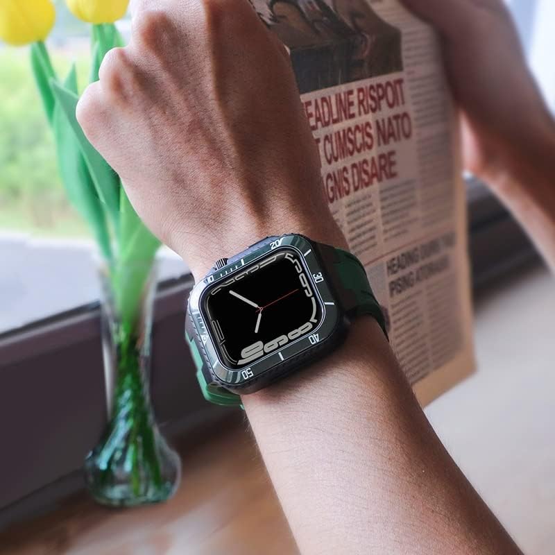 BCMCBV komplet za modifikaciju za Apple Watch Band 45mm 44mm metalna futrola + keramički mod mod poklopac mod za iWatch 8 7 6 5 4