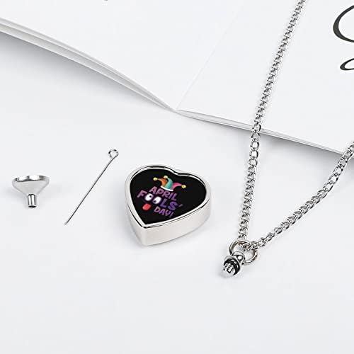 Prvi April ogrlica od urne za kućne ljubimce personalizirani držač pepela privjesak za uspomenu na srce Memorijalni nakit po mjeri jedinstveni poklon