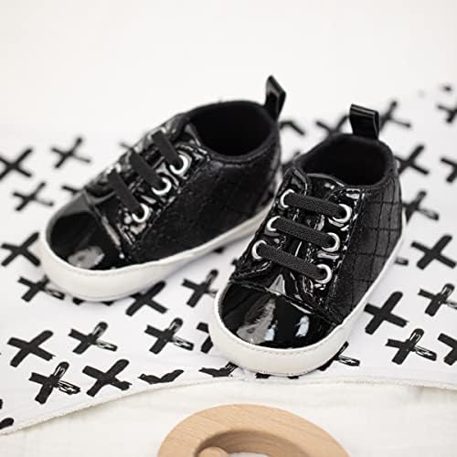 Kidsun novorođenčad dječake Djevojke tenisice kože mekane jedinice protiv klizanja novorođenčad bijele casual cipele prve cipele za