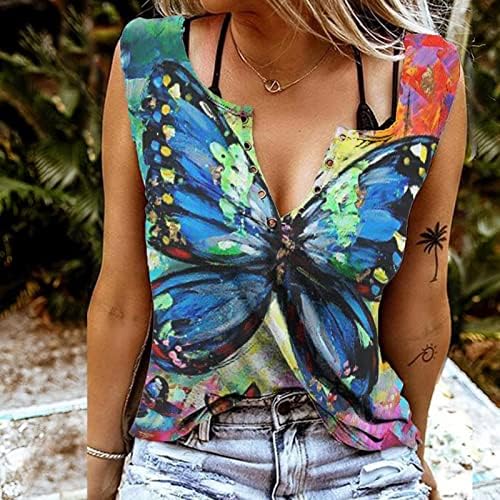 TEEN GIRL CAMI TANK PLUT LEATFLY Cvjetni grafički vitki tunik Bluze za prsluk bez rukava Vneck Spandex Ljetni pad prsluka