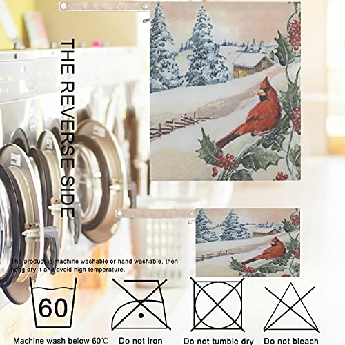 visesunny Božić Cardinal Bird Holly Snow 2kom mokra torba sa džepovima sa patentnim zatvaračem periva višekratna prostrana torba za pelene za putovanja,plažu,dnevni boravak, kolica, pelene,prljava teretana, mokri kupaći kostimi,toaletne potrepštine