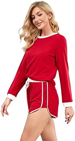 Giorzio Womens Pidžama postavio je pulover s dugim rukavima s kratkim hlačama, saloni 2pcs odijelo PJS salona za spavanje sa dnevnim