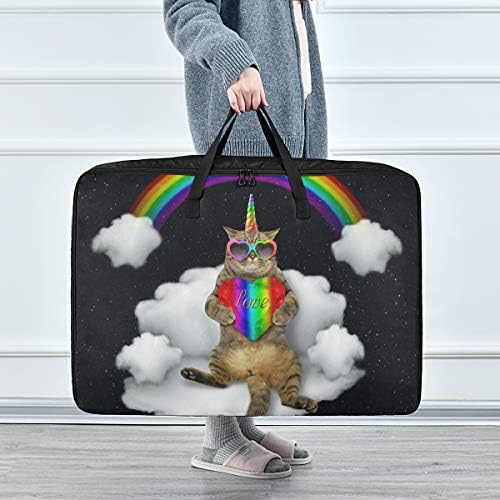 N / A Underdlos Skladištenje velikog kapaciteta - Cat Unicorn sunčane naočale Rainbow quilt odjeća Organizator ukras ugradni patent zatvarač Moving Tote