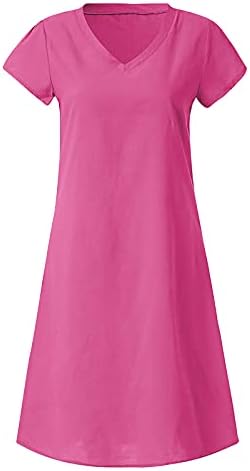 Fragarn Boho haljine za žene 2022 majica s kratkim rukavima za odmor Dress Crew Neck Casual udobna široka mini haljina A kroja