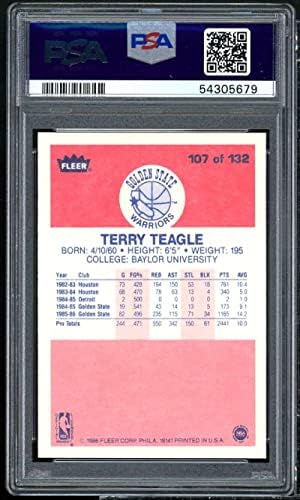 Terry Teagle Rookie Card 1986-87 Fleer 107 PSA 7