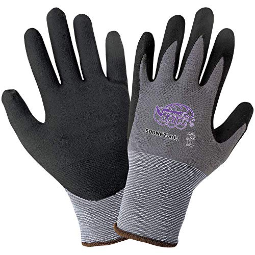 Global Glove 500NFT-Tsunami Grip Nova pjenasta tehnologija nitrilne presvučene rukavice - Srednja torbica od 72 para, Siva / Crna
