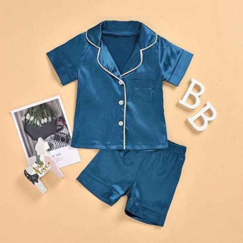 Odjeća za bebe dinosaurusa Baby Boy Girl Odjeća jednobojna dugmad donji kratki rukav 2kom pidžama za bebe sa satenskom tačkom