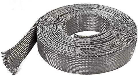 Nianxinn Copper Braid Wire Flat Kalajisani bakar pleteni kabl 3m / 9. 84ft fleksibilnost gola Cu pletena navlaka neizolirana žica