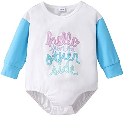 Hinzonek Baby Girl Boy Crewneck Dukserica Romper prevelizirani dugi rukav Onesie Pulover Top cvjetni džemper odjeću