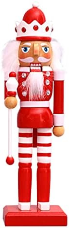 Amosfun Stol Topper 10 Inčni Božić Nutcracker Ukras, Božić Drvena Nutcracker Lutka, Božić Vojnik Ornament Desktop Igračke