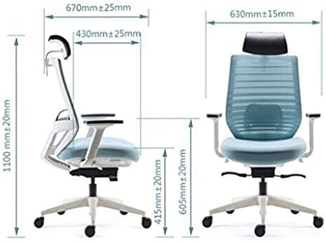 SCDBGY Ygqbgy kancelarijska stolica - ergonomska kancelarijska stolica sa podesivim naslonom za ruke, lumbalnom podrškom, naslonom za glavu i prozračnom mrežicom za kožu