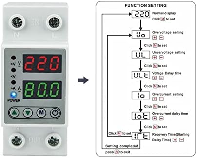 Neyens Digital Adjustable Over & amp; Pod Voltage Protector Dual Display 40A 63A 230V Din Rail Relay prenapona granica preko trenutne