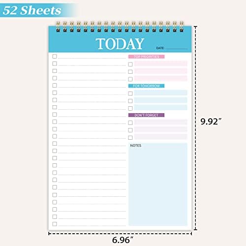 Da biste obavljali listu - Dnevni planer Notepad Netainted 52 listova, 7 x 10 Planirajte jastučić, kontrolni popis, notepad, produktivnost
