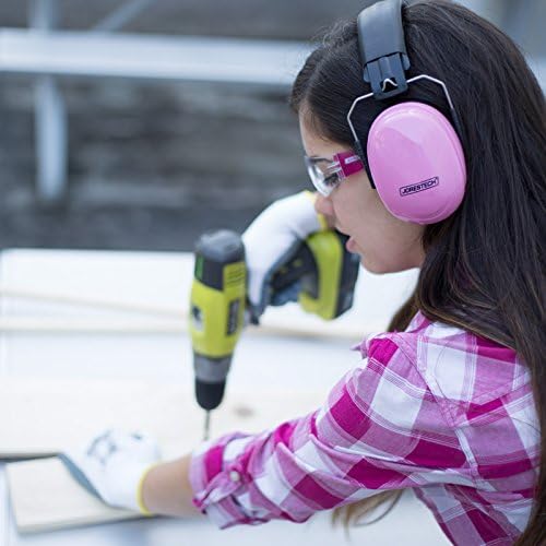JORESTECH Sigurnosne slušalice ružičasta podesiva glava za glavu Smanjenje buke za izgradnju pucanje lovišta NRR 27DB SNR 31DB EM-502