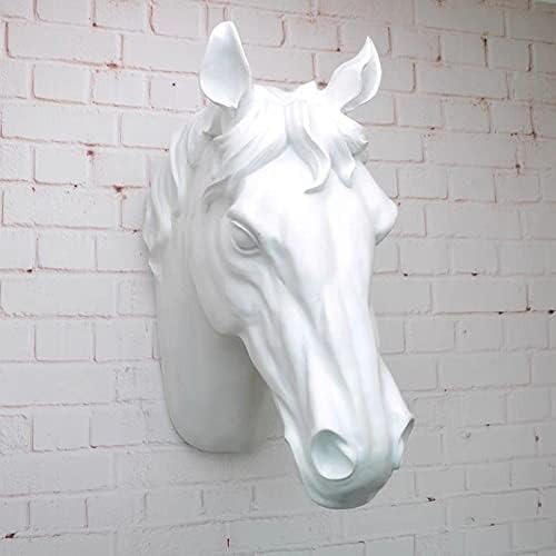 RTGGSEL Retro FAUX Konjski zidni nosač simulirana smola taksidermjerna životinjska glava ukras lažnog konja glava skulptura zgrada