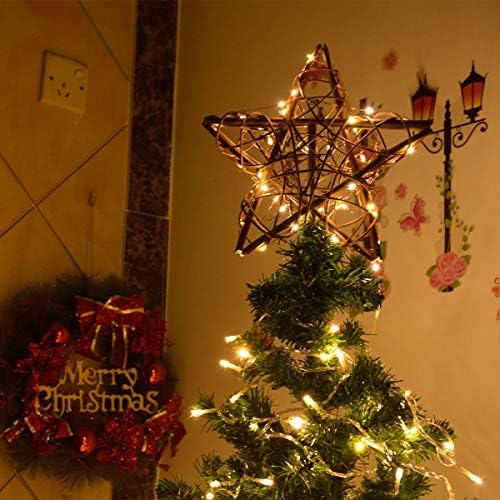 Kingleder Star Božićno stablo sa 50 LED-a daljinski topli bijeli žica za Xmas Creeetop ukrase