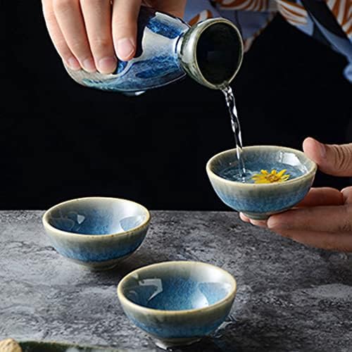 Hemoton sake šalice keramike japanski sake set 2 sake boce tokkuri 2 sake čaše japanskog stila Sake lon na papirljive likovnice vinove