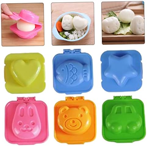 Kuhani kalup za jaja 3D Crtić plastični Oblikovač jaja Bento Maker DIY Alati dodatna oprema 6kom Sushi ploče