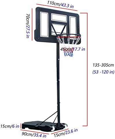 YXX-Extra visok vanjski košarkaški Obruč & gol, prijenosni košarkaški stalak s podesivom visinom & amp; točkovi za omladinsku porodicu