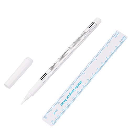 Microblading bijela olovka za označavanje obrva alati za trajnu šminku s ravnalom