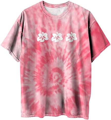 Teen Girls Pamuk Thirt kratki rukav Grafički labavi fit lounge Vintage Tie Dye bluza majica 65