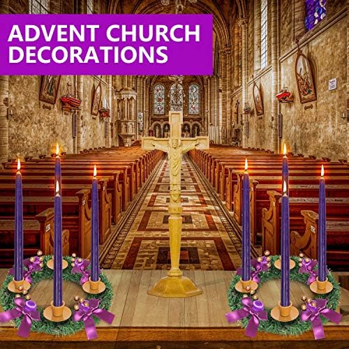 Rocinha Advent Weretheat, Purple Ribbon Advents Advent Worder Božićni privesni Center declox dekor za kućnu crkvu