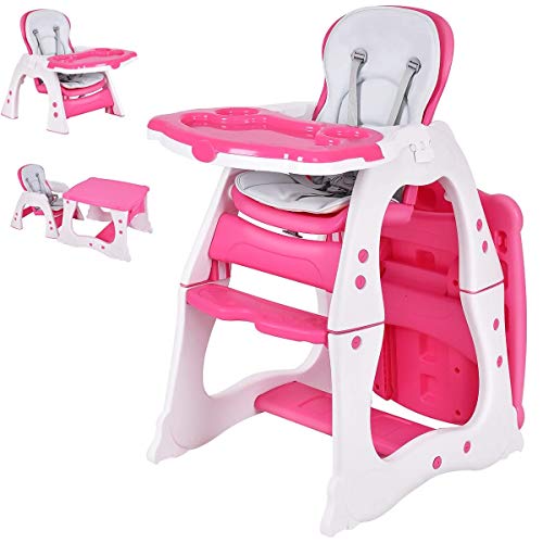 Costzon visoka stolica za bebe, 3 u 1 sto za dojenčad i set stolica, Konvertibilno dodatno sedište sa podesivim ležištem za hranjenje