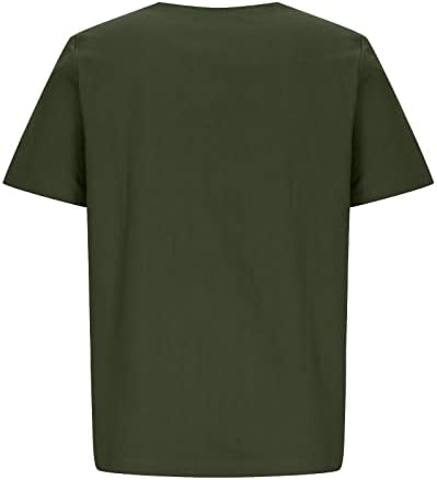 Ženska majica kratkih rukava 2023 Ljetne pamučne majice Labavi fit tiskani casual casual crewneck vrat na vrhu Dressing bluze