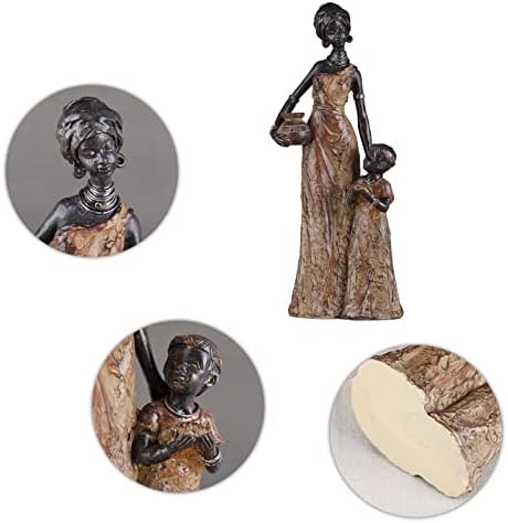 Wubianjie afričke statue i skulpture Tribal Collection afričke majke i kćerke i kćerki dekor, crna afrička žena Domaći dekor Dnevna
