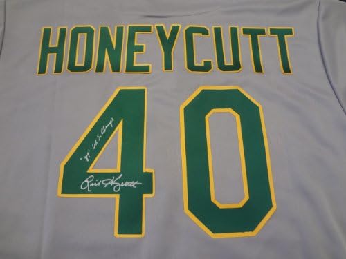 Rick HoneyCutt dres sa hrastom Oakland Atletics d Jer / Dook, slika Rick Potpisivanja za nas, Oakland Atletics, Los Angeles Dodgers,