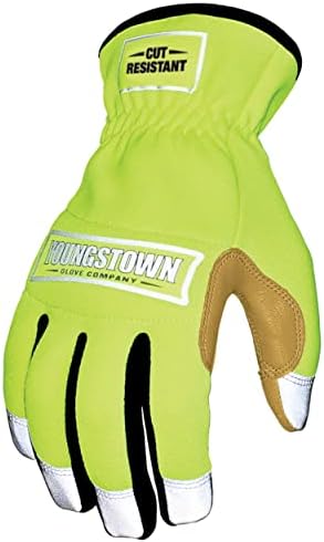 Youngstown Rukavica Hi Viz Hibridne Sigurnosne Radne Rukavice Za Muškarce-Kevlar Obložene, Otporne Na Punkciju-Lime Green, X-Large