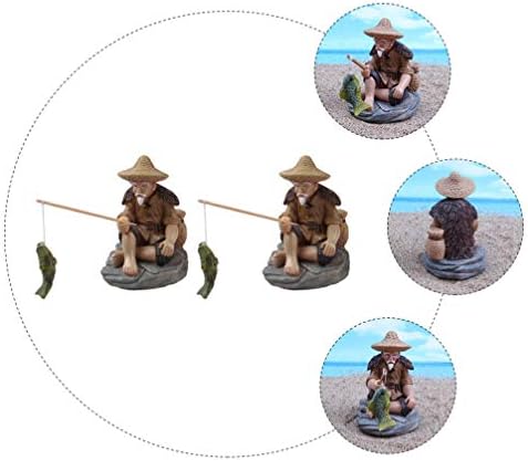 Generički ribolovci Akvarij ukrasi figura ukras ribolovni model Dekor pješčana stola ukrasni pribor za ribu 2pcs