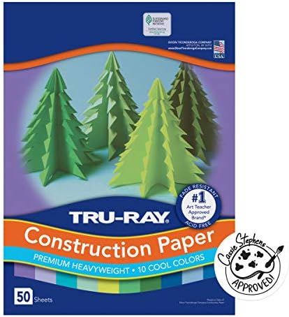 Tru-ray teški građevinski papir, hladne boje, 9 x 12 , 50 listova