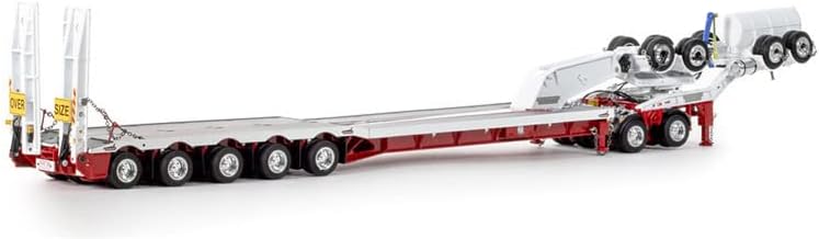 Drake bijeli crveni 5x8 ljuljački pad Deck + 2x8 Dolly 1/50 Diecast kamion unaprijed izgrađen Model