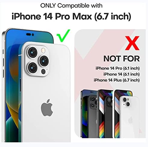 PHOEACC za iPhone 14 Pro Max Telefonska futrola sa zaštitnikom leća fotoaparata, luksuzni elektropisni slatki zečji odlični Hilt Womens