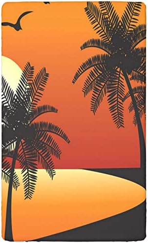 Hawaii zalazak sunca upregnutim mini krevetima, prenosivi mini krevetići posteljina madraca madrac madrac-list za dječake djevojke, 24 x38, marigold crna, siva